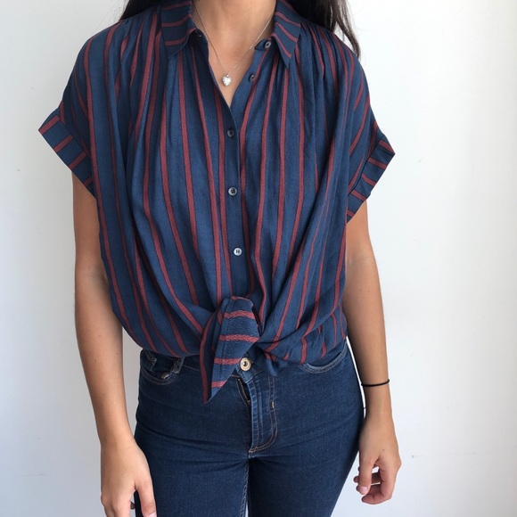 Madewell Tops - Madewell drapey central shirt in Cornelia stripe